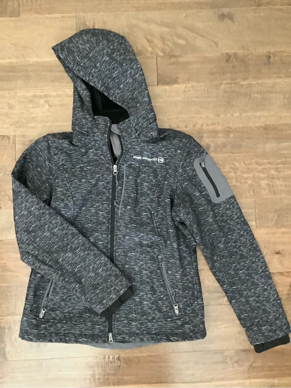 Free Country Kids' Heather Charcoal Hooded Jacket